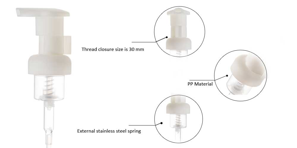 30mm 0.4cc Foam Pump with clip clock